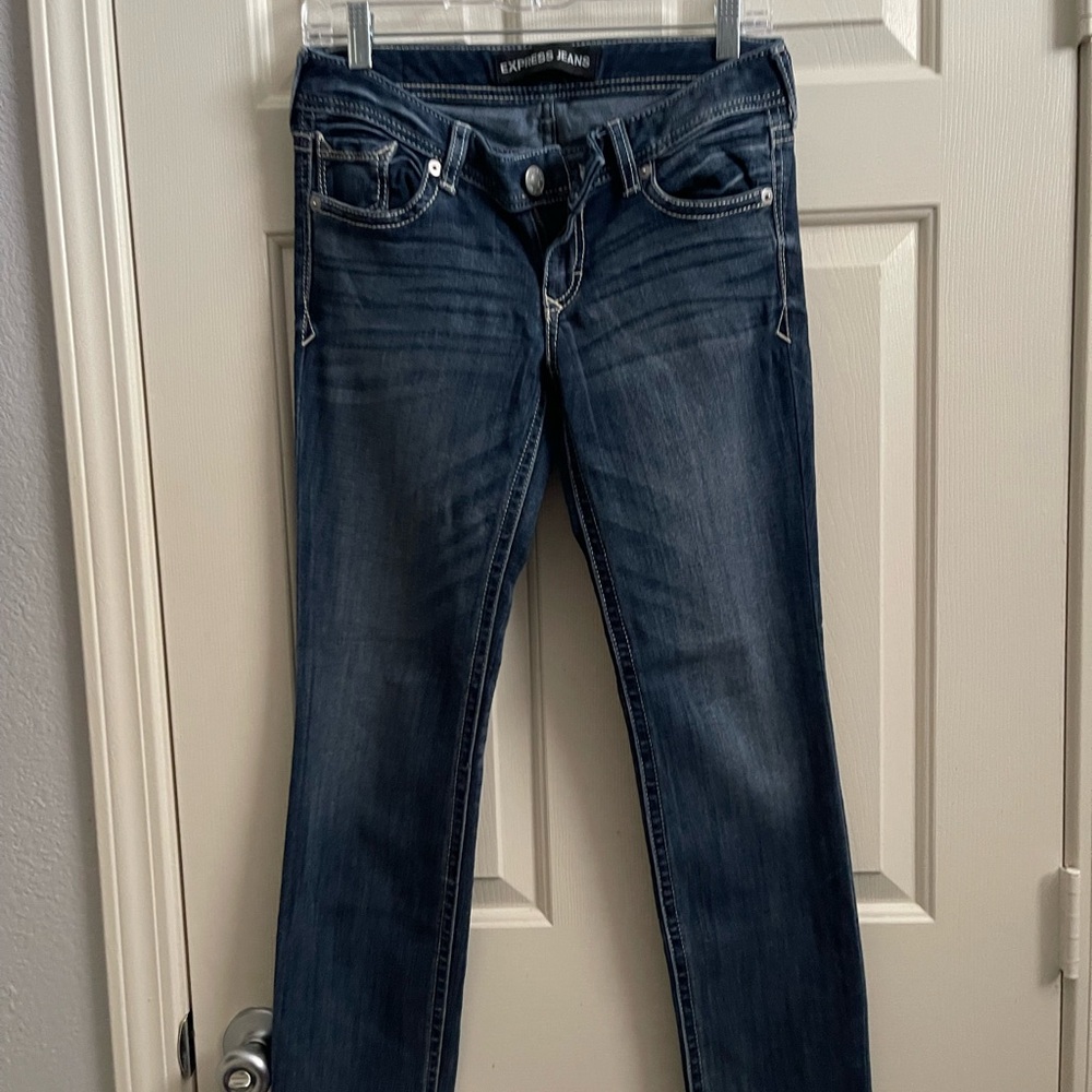 Express Dark Blue skinny Women low rise Jeans